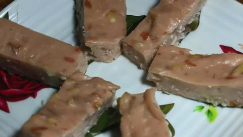 Peanut cake on plate Stock Footage 291283567