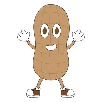 Peanut cartoon mascot Stock Illustration