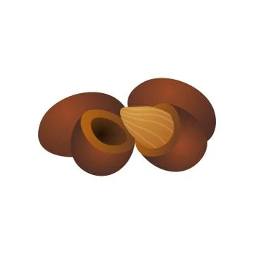 Peanut in chocolate shell isolated on white background Illustrazione stock
