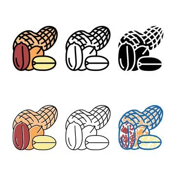 Peanut clean nut color icon vector Stock Illustration
