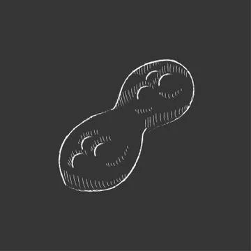 Peanut. Drawn in chalk icon Illustrazione stock