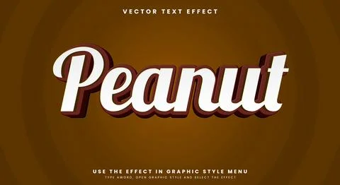 Peanut editable text effect template Stock Illustration