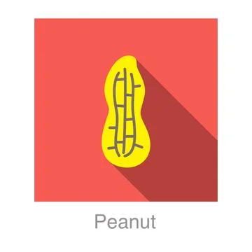 Peanut flat icon, vector illustration Stock Illustration