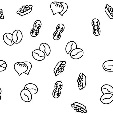 Peanut Food Vector Seamless Pattern 库存插图