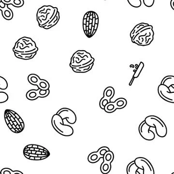 Peanut Food Vector Seamless Pattern Illustrazione stock