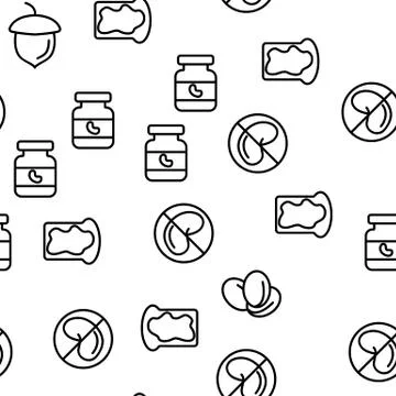 Peanut Food Vector Seamless Pattern イラスト素材