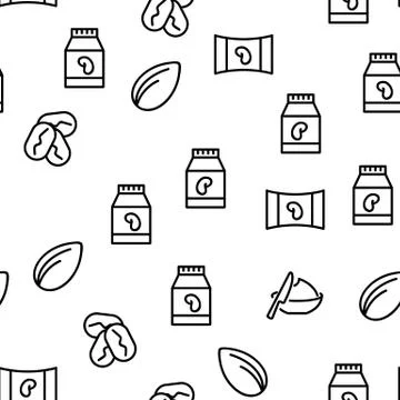 Peanut Food Vector Seamless Pattern Illustrazione stock
