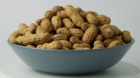 Peanut (Groundnut) in Plate on Turntable 360 Degree 4K Prores 422 Stock Footage 162545225