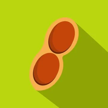 Peanut icon, flat style Stock Illustration