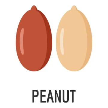 Peanut icon, flat style Stock Illustration