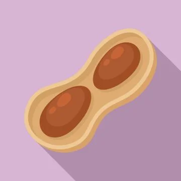 Peanut icon, flat style Illustrazione stock