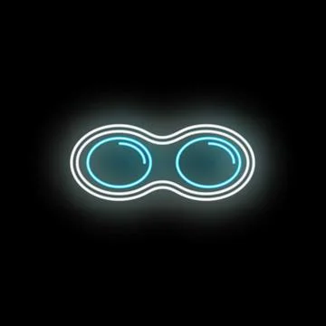 Peanut icon glowing neon light on black background Stock Illustration