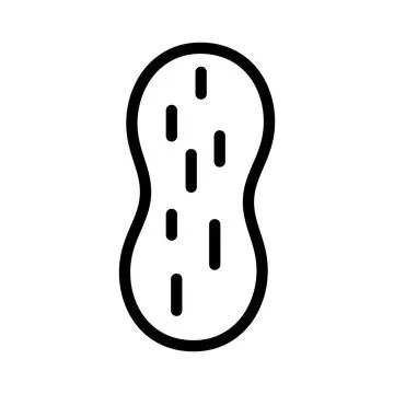Peanut icon line isolated on white background. Black flat thin icon on mode.. Stock Illustration