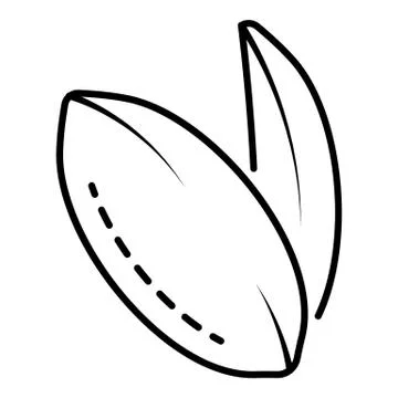 Peanut icon, outline style Stock Illustration