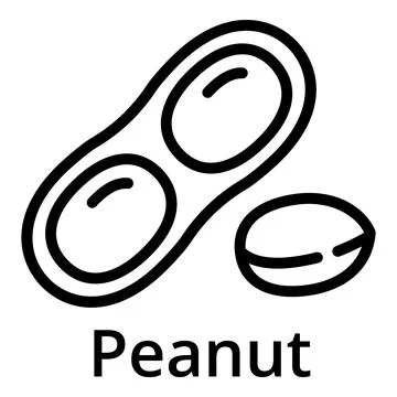Peanut icon, outline style Stock Illustration