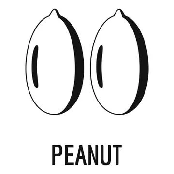 Peanut icon, simple style Stock Illustration