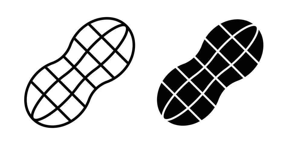 Peanut icon vector, symbol, logo illustrations Stock Illustration
