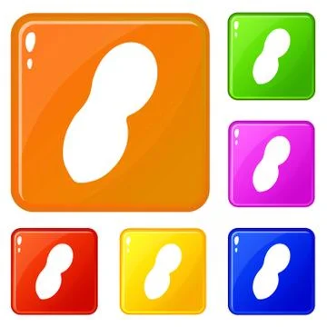 Peanut icons set vector color Stock Illustration