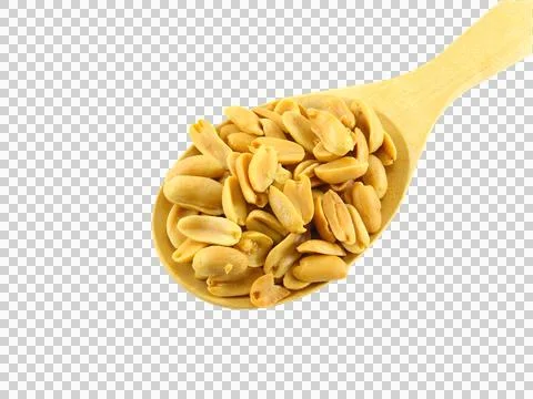 Peanut isolated on white background.It is a snack with vitamins.It copy space Stockfoto's
