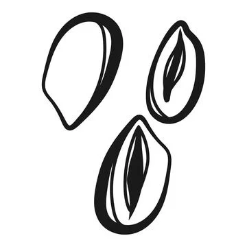 Peanut kernel without husk icon, simple style Stock Illustration