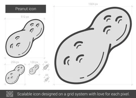 Peanut line icon Stock Illustration