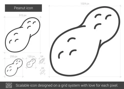 Peanut line icon. Stock Illustration