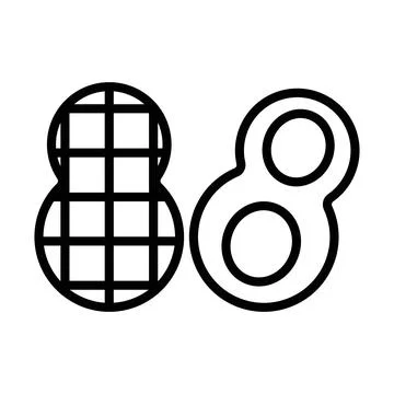 Peanut linear logo mark in black and white Stock Illustration