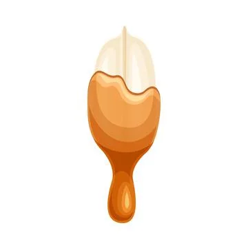 Peanut with liquid melted chocolate. Nutritious natural sweet dessert vector Stock Illustration