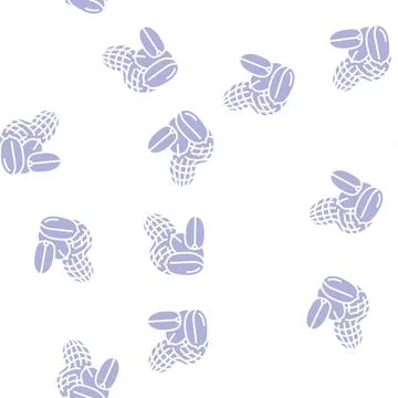 Peanut nut glyph seamless pattern Stockillustratie