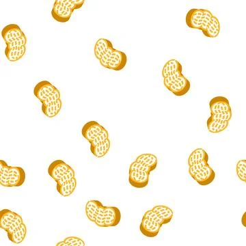 Peanut nut isometric icon seamless pattern 스톡 일러스트