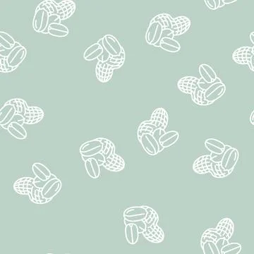 Peanut nut line seamless pattern Stock Illustration