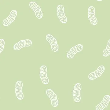 Peanut nut line vector seamless pattern Stockillustratie