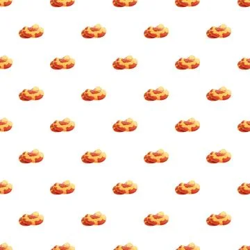Peanut nuts seamless pattern on white background Stock Illustration