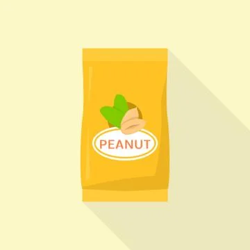 Peanut package icon, flat style Stock Illustration