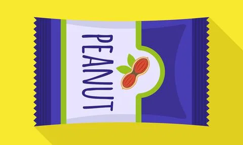 Peanut package icon, flat style Stock Illustration