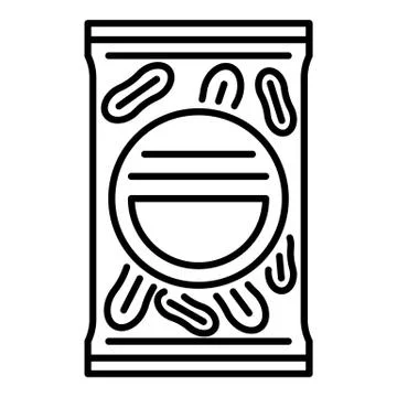 Peanut package icon, outline style Stock Illustration