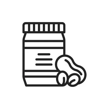 Peanut paste color line icon. Isolated vector element. Stock Illustration