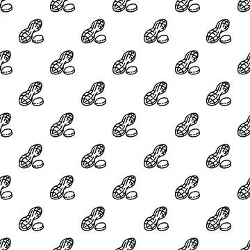 Peanut pattern creating seamless food background design Stockillustratie
