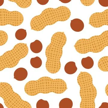 Peanut pattern seamless. Groundnut background Stock Illustration