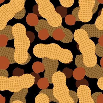 Peanut pattern seamless. Groundnut background Stock Illustration