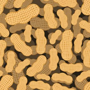 Peanut pattern seamless. Groundnut background Stock Illustration