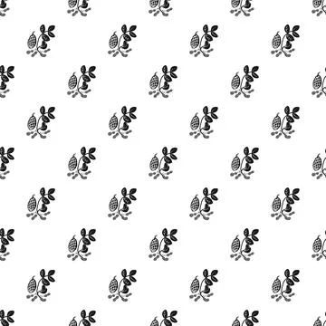 Peanut plants growing repeating pattern white background イラスト素材