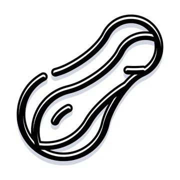 Peanut pod with shell simple outline icon Stock Illustration