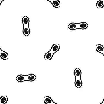 Peanut pods pattern seamless black Stock Illustration