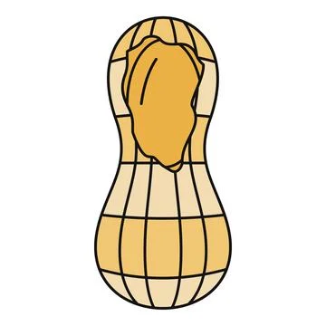 Peanut revealing nut inside its shell illustration Stock Illustration