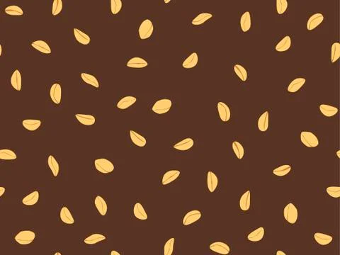 Peanut seamless pattern. Roasted peanuts. Background design for printing on w Stock Illustration