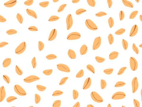 Peanut seamless pattern. Roasted peanuts. Background design for printing on w Stock Illustration