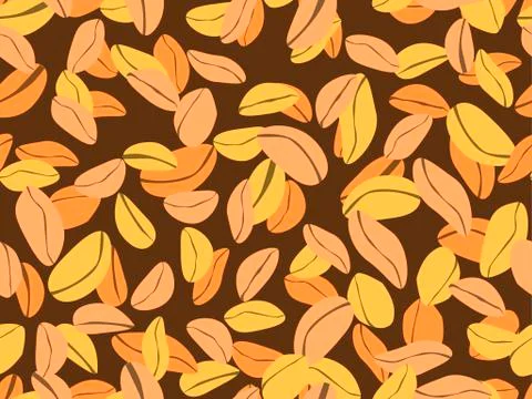 Peanut seamless pattern. Roasted peanuts. Background design for printing on w Stock Illustration