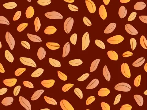 Peanut seamless pattern. Roasted peanuts. Background design for printing on w Stock Illustration