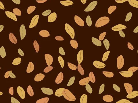 Peanut seamless pattern. Roasted peanuts. Background design for printing on w Stock Illustration